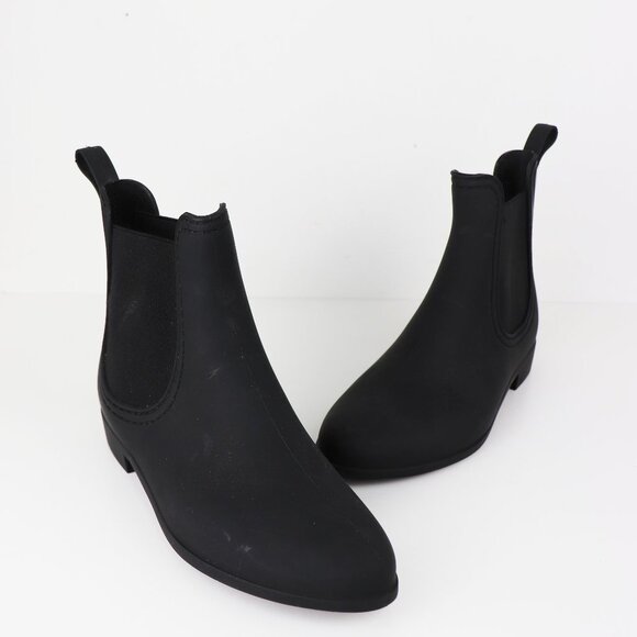 NEW Jeffrey Campbell Forecast‎ Chelsea Rain Boot Ankle Bootie Waterproof Black 6 - Picture 1 of 6